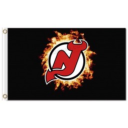 NHL New Jersey Teufel 3'x5 'Polyester Flaggen Feuer Logo