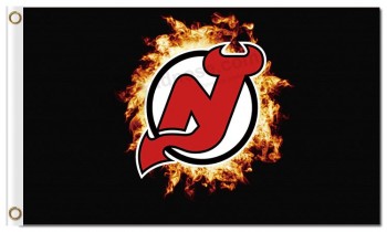NHL New Jersey Teufel 3'x5 'Polyester Flaggen Feuer Logo