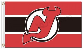 Nhl new jersey devils Логотип с логотипом из полиэфира 3'x5 'с линией