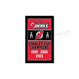 NHL New Jersey Teufel 3'x5 'Polyester Fahnen Stanley Cup Champions