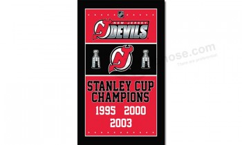 NHL New Jersey Teufel 3'x5 'Polyester Fahnen Stanley Cup Champions