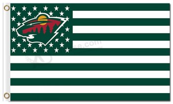 Nhl minnesota wild 3'x5 'bandiere in poliestere a righe stelle