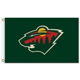 NHL Minnesota Wild 3'x5 'Polyester Flaggen Logo mit grünem Hintergrund