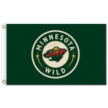 Nhl Minnesota wilde 3'x5 'Polyester Flaggen runden Logo