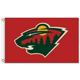 Nhlミネソタ野生の3'x5 'ポリエステルフラグクラシックロゴ