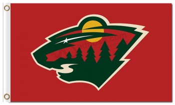 Nhl明尼苏达州野生3'x5'涤纶旗帜古典标志