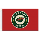 Nhl Minnesota wilde 3'x5 'Polyester Flaggen runden Logo