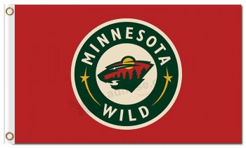 Nhl Minnesota wilde 3'x5 'Polyester Flaggen runden Logo