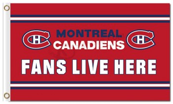 Nhl montreal canadiens 3'x5'涤纶旗帜球迷住在这里