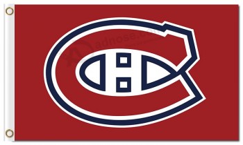 Nhl蒙特利尔加拿大人3'x5'聚酯标志标志红色背景