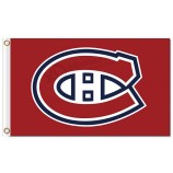 Nhl Montreal Canadiens 3'x5 'Polyester Flaggen Logo rotem Hintergrund