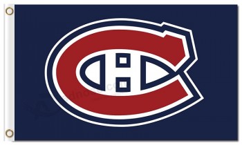 NHL Montreal Canadiens 3'x5' polyester flags logo blue background
