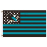 Nhl San Jose Haie 3'x5 'Polyester Fahnen Sterne Streifen