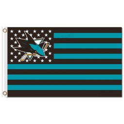 Nhl San Jose Haie 3'x5 'Polyester Fahnen Sterne Streifen