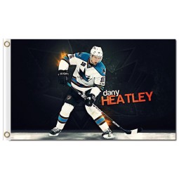 Nhl San Jose Haie 3'x5 'Polyester Fahnen Dany Heatley