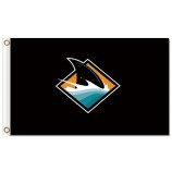 Nhl san jose haifische 3'x5 'polyester fahnen haifischflossen