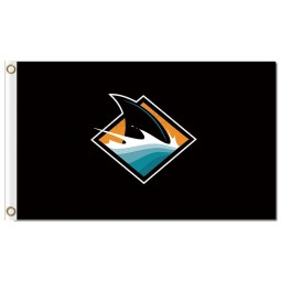 Nhl san jose haifische 3'x5 'polyester fahnen haifischflossen