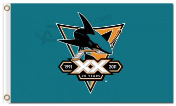 Nhl san jose sharks 3'x5'聚酯标志20年