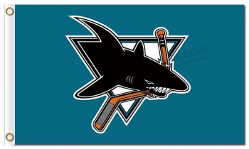 NHL San Jose Sharks 3'x5' polyester flags black shark