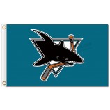 Nhl san jose haie 3'x5 'polyester fahnen schwarz shark