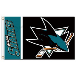 Nhl san jose haifische 3'x5 'polyester fahnen name auf einer seite