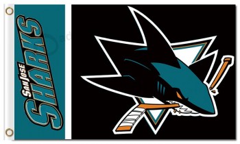 Nhl san jose sharks 3'x5'聚酯旗帜的名字在一边