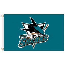 Nhl san jose haifische 3'x5 'polyester fahnen logo mit name