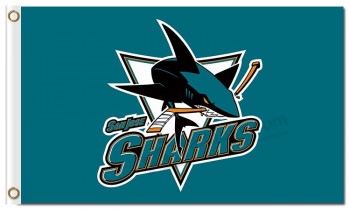 Nhl san jose haifische 3'x5 'polyester fahnen logo mit name