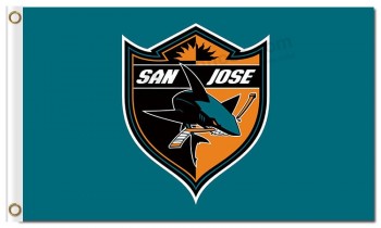 Nhl san jose sharks 3'x5'聚酯旗帜盾牌