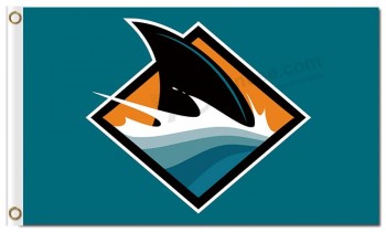Nhl san jose sharks 3'x5 'полиэфирные флаги акулы плавник