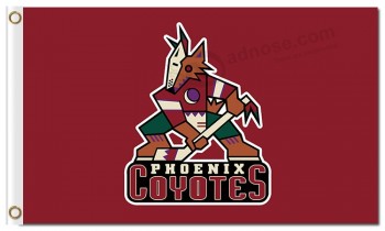 Nhl phoenix coyotes 3'x5'聚酯旗帜徽标超过团队名称