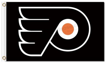 Nhl philadelphia flyers 3'x5 'drapeaux en polyester noir logo