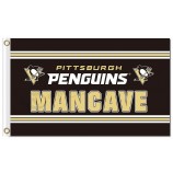 Nhl pittsburgh penguins 3'x5 '폴리 에스테르 깃발 맨 케이브
