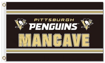 Nhl pittsburgh penguins 3'x5 'poliestere flags man cave