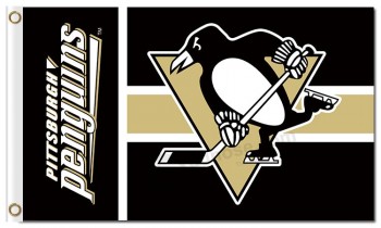 NHL Pittsburgh Penguins 3'x5' polyester flags team name at side with your logo