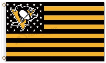 NHL Pittsburgh Pinguine 3'x5 'Polyester Fahnen Sterne Streifen