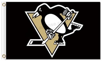 Nhl pittsburgh pingüins 3'x5 'bandeiras de poliéster clássica