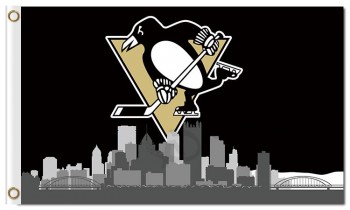 NHL Pittsburgh Penguins 3'x5' polyester flags city skyline with your logo