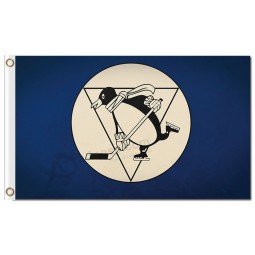 NHL Pittsburgh Penguins 3'x5' polyester flags logo in a round with your logo
