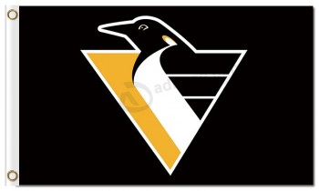 Nhl pittsburgh pingouins 3'x5 'polyester drapeaux triangle
