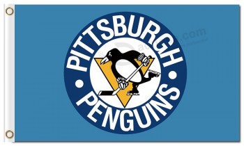 Nhl pittsburgh penguins 3'x5'聚酯标志圆形标志