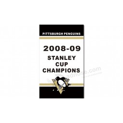 NHL Pittsburgh Pinguine 3'x5 'Polyester Fahnen 2008-9 Champions