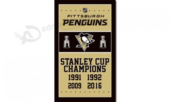 Nhl pittsburgh penguins 3'x5 'polyester fahnen stanley cup champions