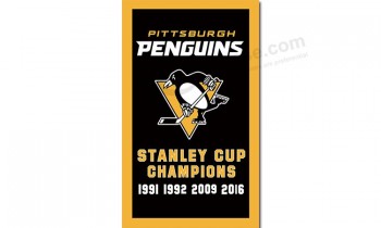 Nhl pittsburgh penguins 3'x5 'polyester fahnen stanley cup champions