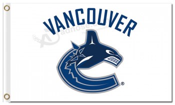 NHL Vancouver Canucks 3'x5' polyester flags new logo white flag