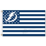 Nhl 탬파 베이 번개 3x5 '폴리 에스테르 플래그 별 줄무늬