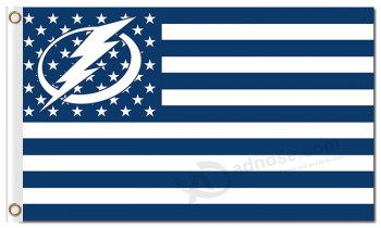 Nhl tampa bay lightning 3'x5 'bandiere in poliestere a righe stelle