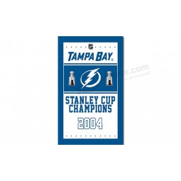 Nhl tampa bay blitz 3'x5 'polyester fahnen champions 2004