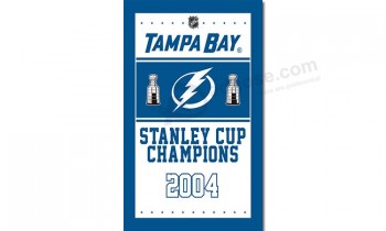 Nhl tampa bay lightning 3'x5 'poliestere flags champions 2004