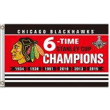 Großhandel benutzerdefinierte billige nhl chicago blackhawks 3'x5 'polyester flagge 6 zeit champions